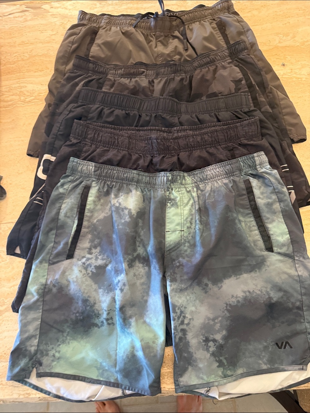 5 pack RVCA Yogger workout shorts